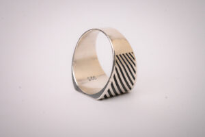 Banded Signet in Sterling Silver